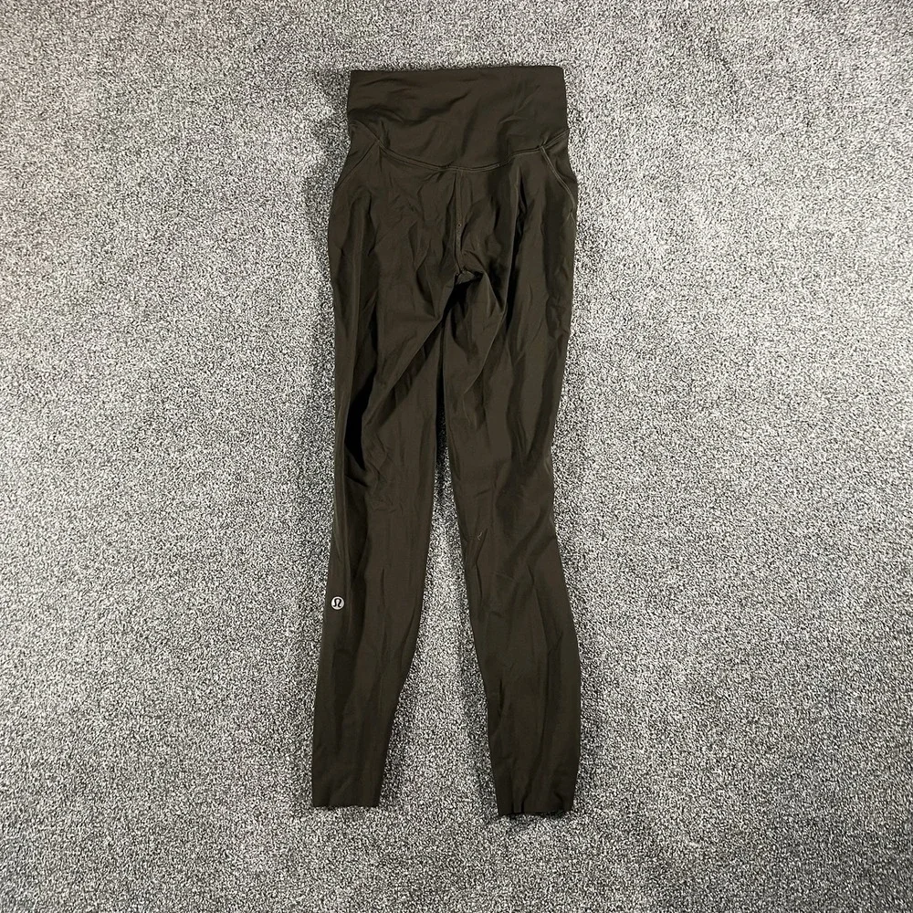 Lululemon Align High Rise Leggings Olive Green Yoga Pants Women's Approx 6